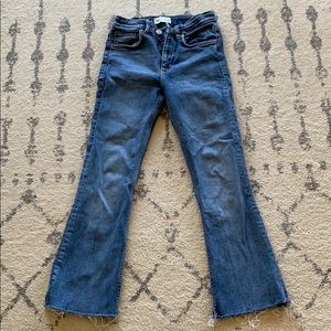 Zara Mid-Rise Flares Cropped Jeans
